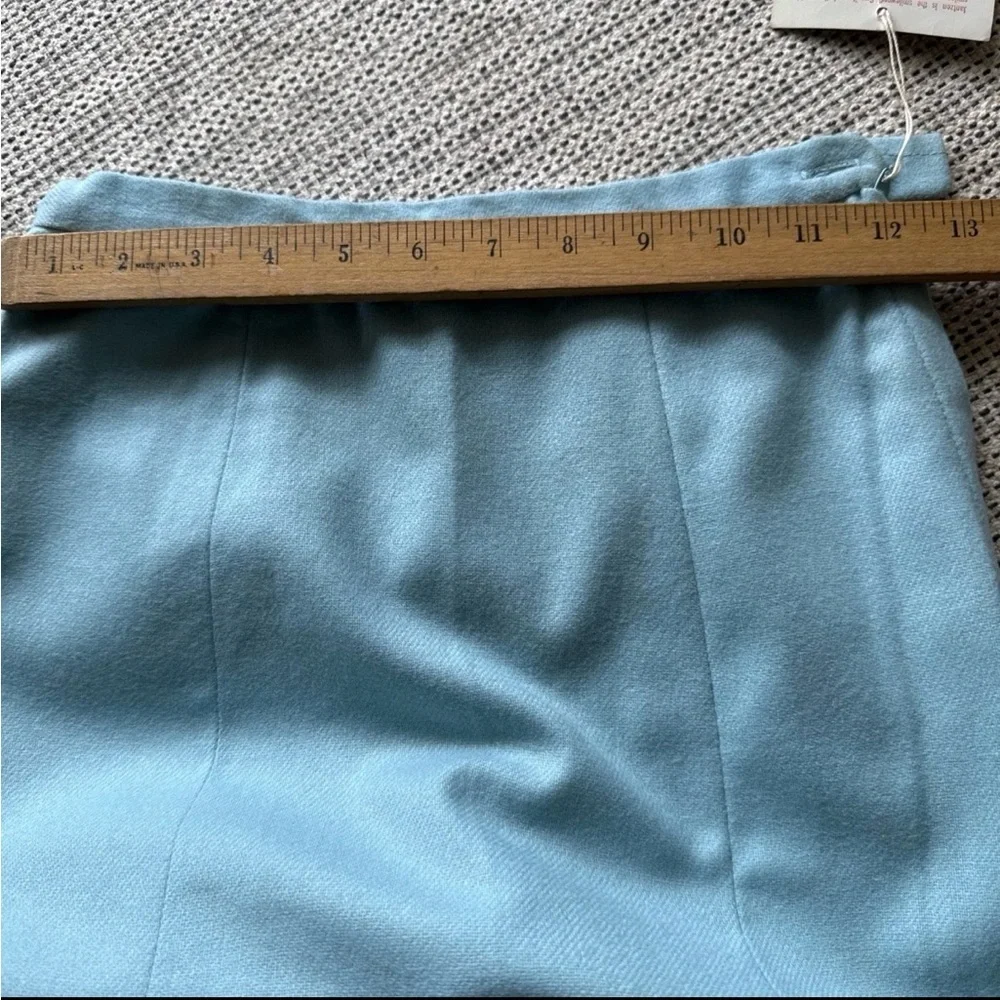 VTG Size 10 NWT Woman’s Jantzen 100% Wool Light Blue Pleated Skirt 24in Waist